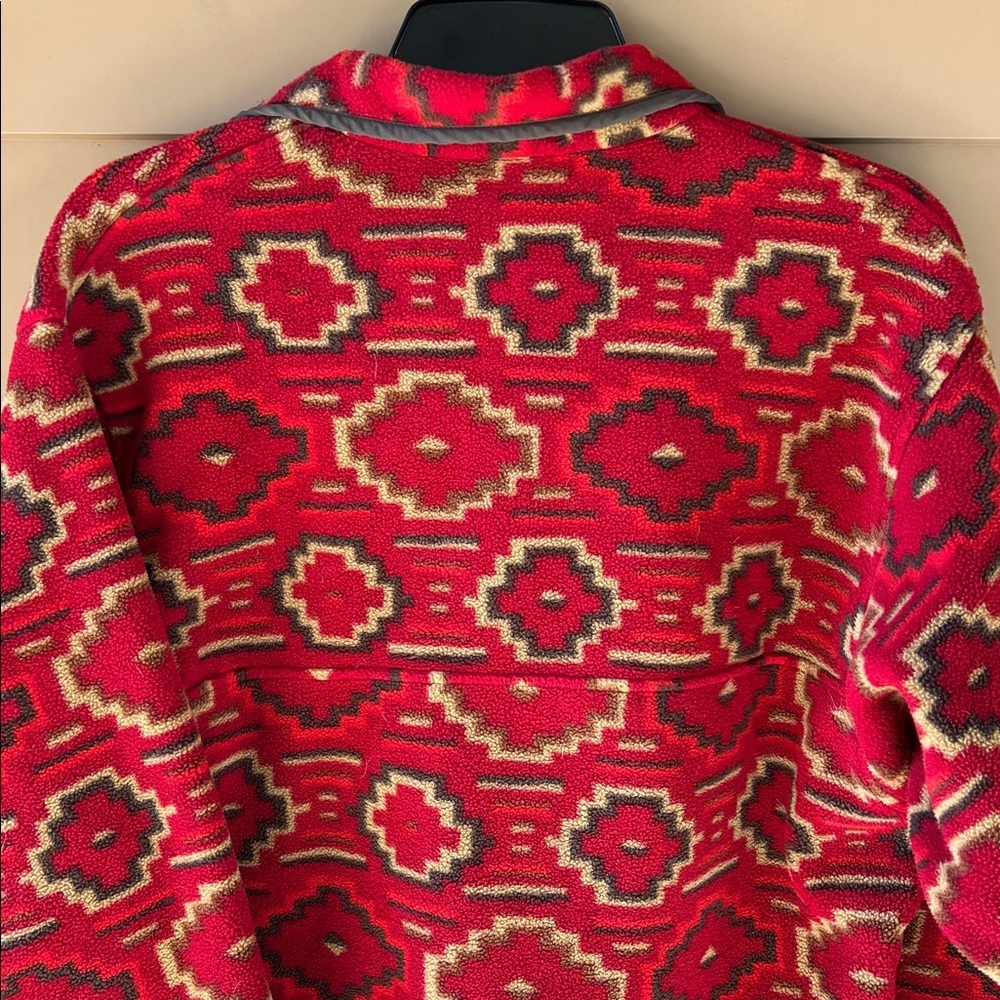 Partagonia Synchilla Men’s S Aztec Printed Sweater Rust Red Tan - Picture 11 of 13